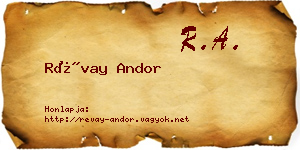 Révay Andor névjegykártya